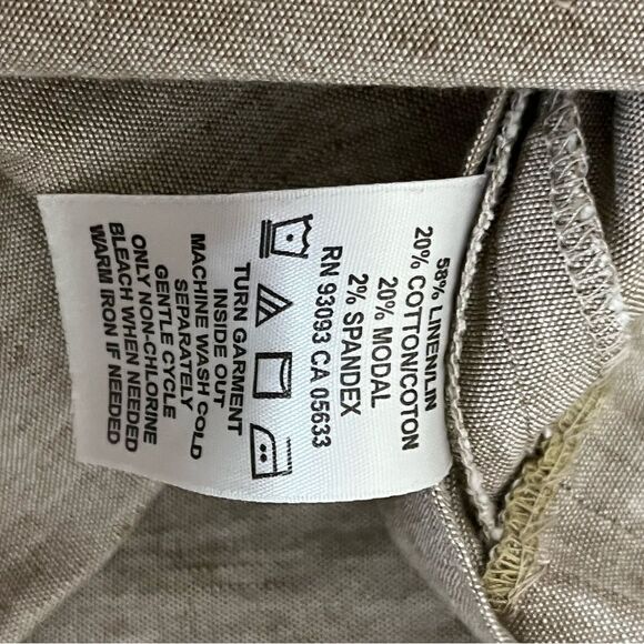 Nic & Zoe Natural Tan Linen Blend Straight Leg Trouser Pants 6 - Picture 6 of 7